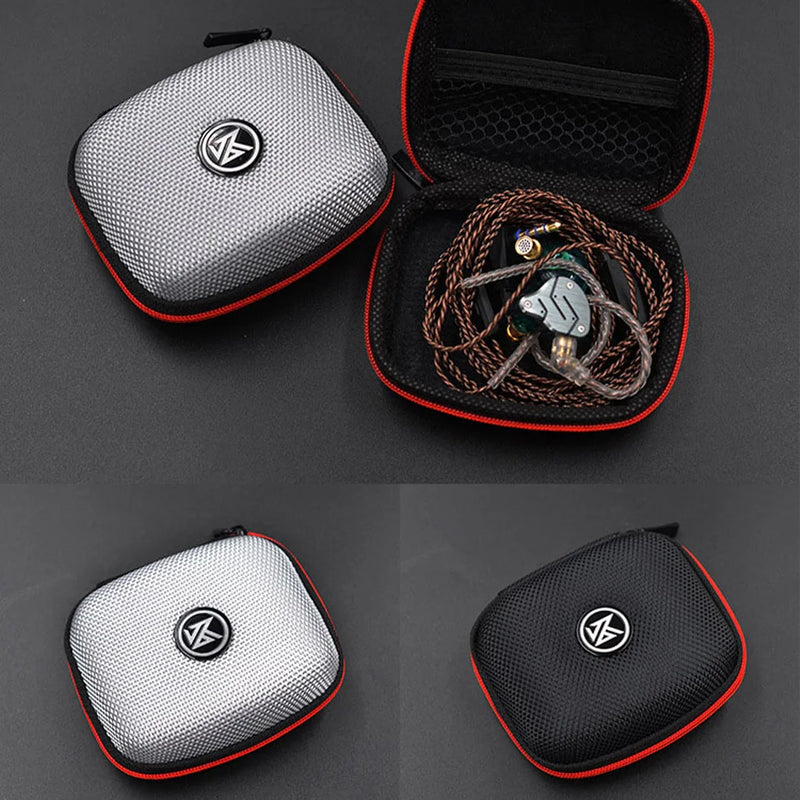 KZ Compressão Portátil Headset Case Caixa de fone de ouvido Bluetooth Headset Case EVA Zipper Bag com logotipo, Quadrado