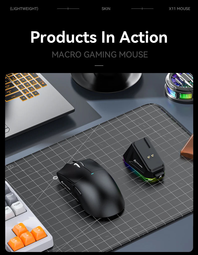 Mouse Attack Shark X11 Black Bluetooth, mouse gamer